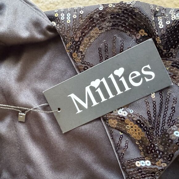 Black Sequins Mini Cocktail Party Millie’s Dress Size S  NWT - Picture 9 of 16